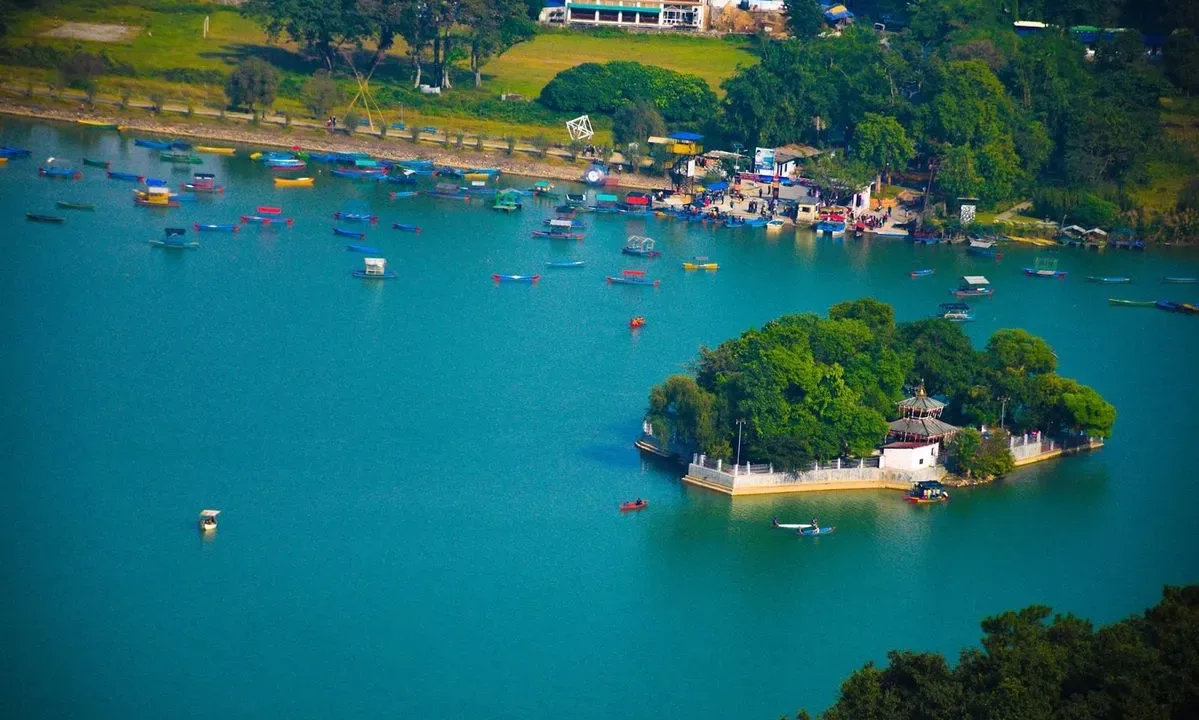 Tal Barahi Temple on Phewa Lake Pokhara, famous island temple in Nepal