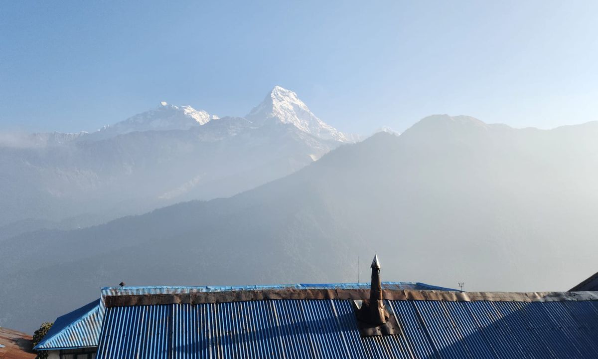 Construction and development at Nangethanti on the Ghorepani trek route, Nepal