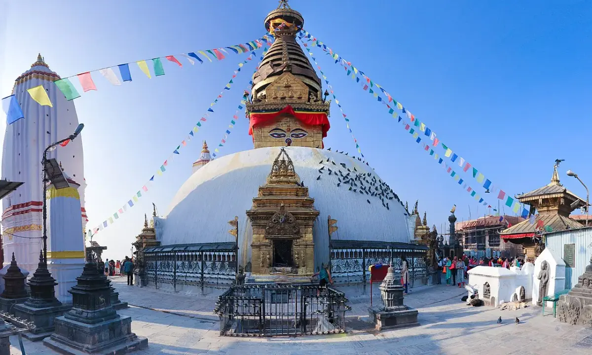 Known as the "Monkey Temple," it is an ancient religious complex atop a hill, sacred to both Buddhists and Hindus.