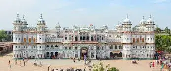 A massive "Nau Lakha" temple in Janakpur dedicated to Goddess Sita, built at her birthplace in a blend of Mughal and Rajput s